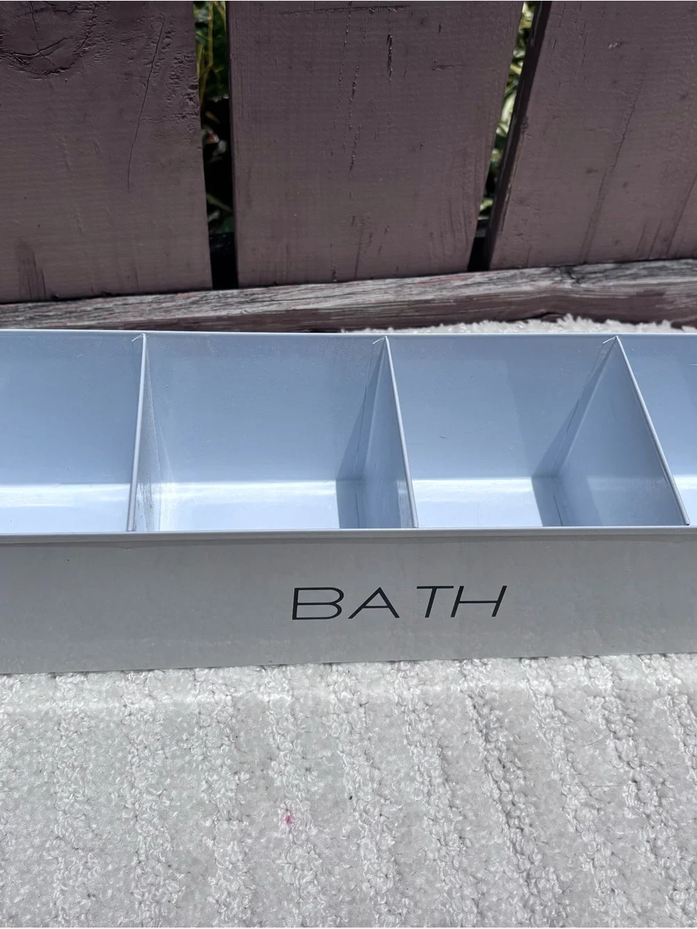White Bath Organizer Caddy - Bathroom Storage Tray